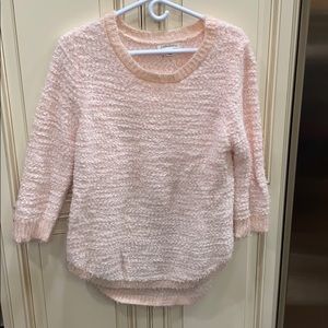 Pink fuzzy sweater, light pink
